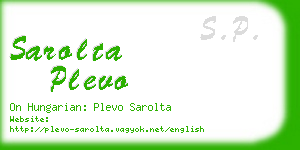 sarolta plevo business card